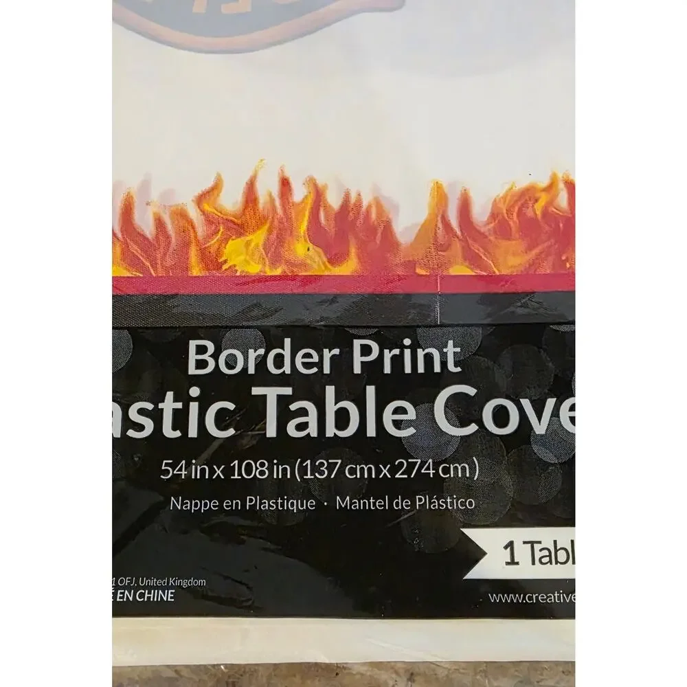 Fire Truck Firefighter Party Decor Set of 3 1 Tablecloth 2 Table Centerpieces